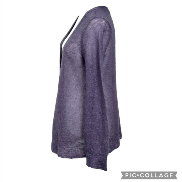 J Jill  Large Sweater Cardigan Mohair Nylon Wool Violet - Picture 5 of 12